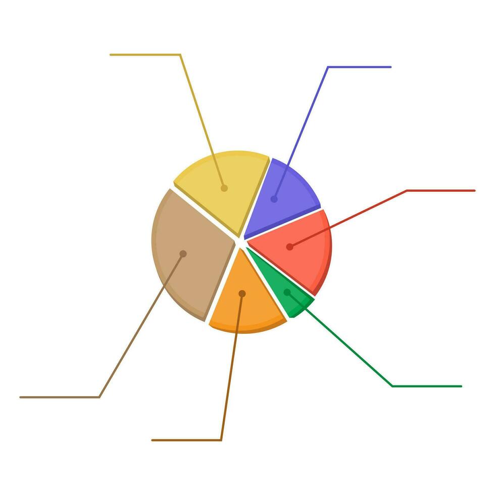 Colorful business chart pie. Element for documents, reports and presentations. Vector illustration in flat style