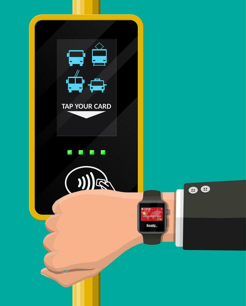 Airport, metro, bus, subway ticket validator. vector