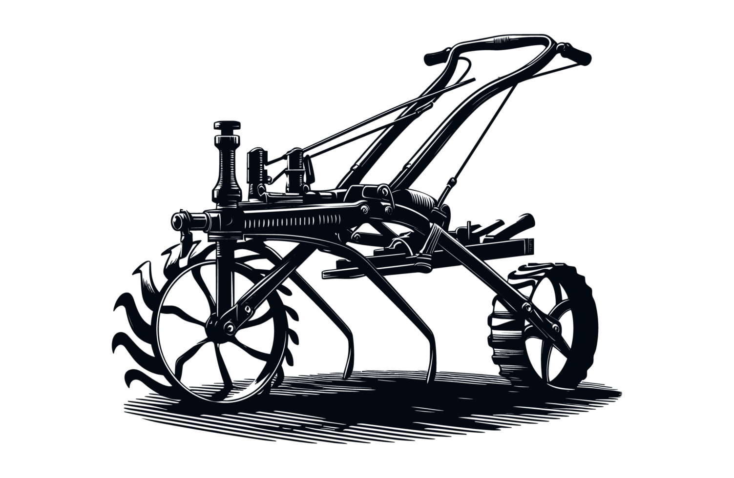 Cultivator Farm Tools Illustration Silhouette PNG File
