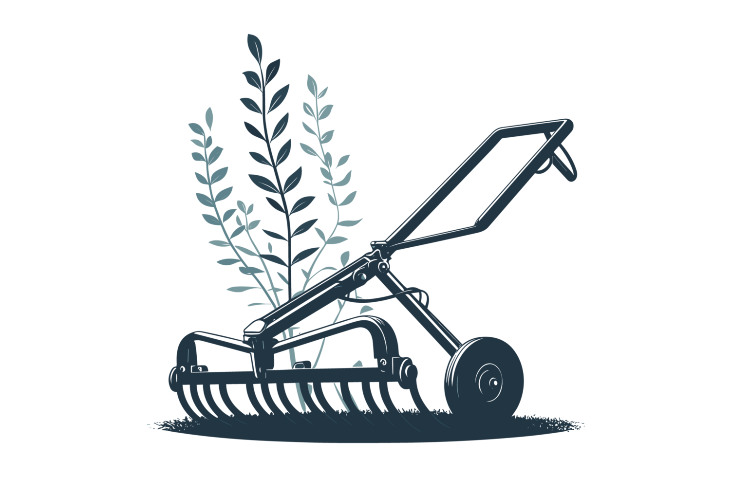 Cultivator Farm Tools Illustration Silhouette PNG File