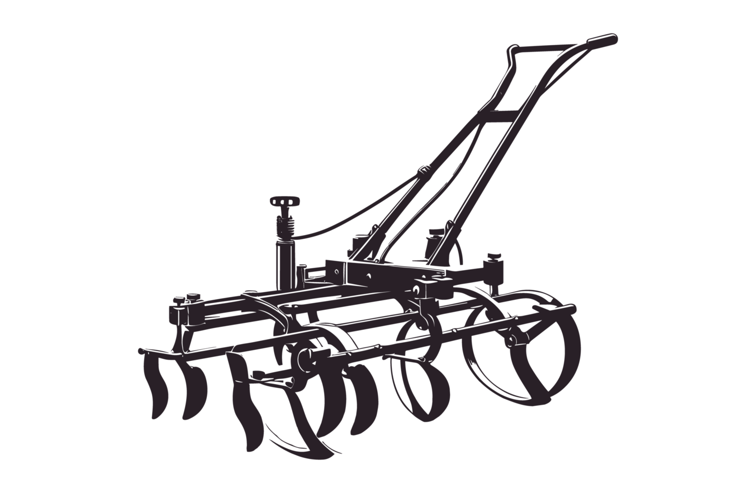 Cultivator Farm Tools Illustration Silhouette PNG File