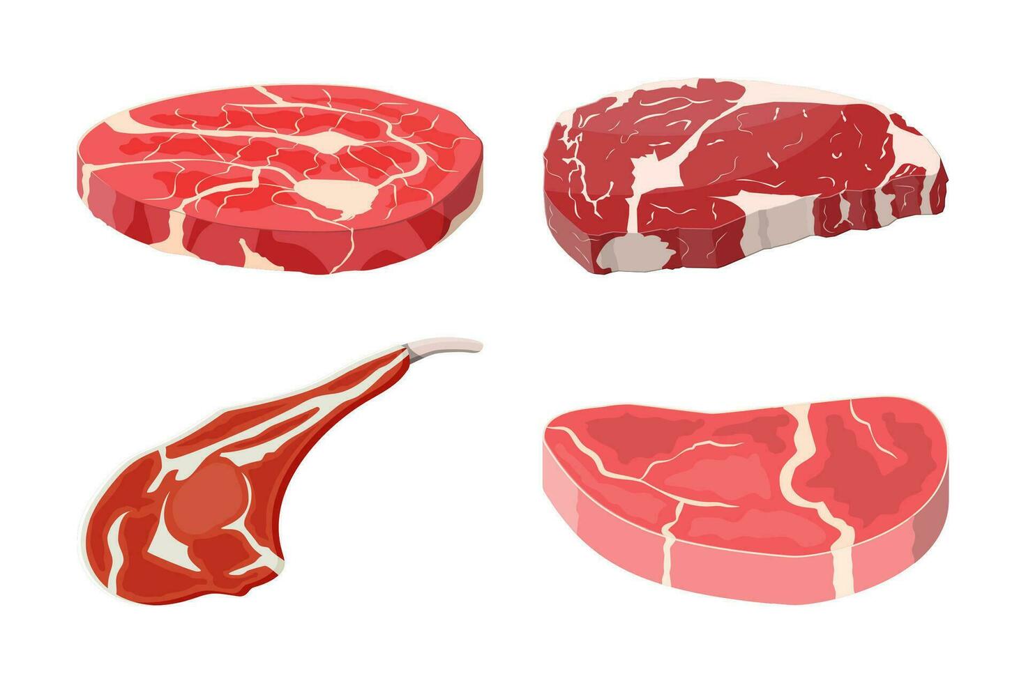 Meat steak collection. vector