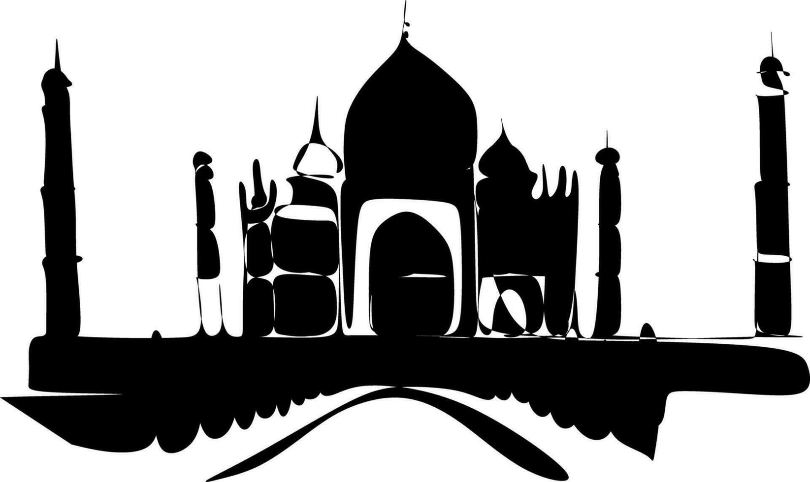 The illustrations and clipart. silhouette of a mosque vector