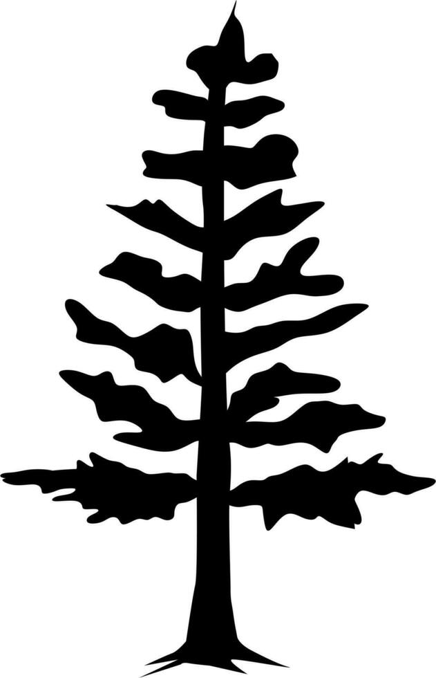silhouette of a wild small tree isolated on white vector