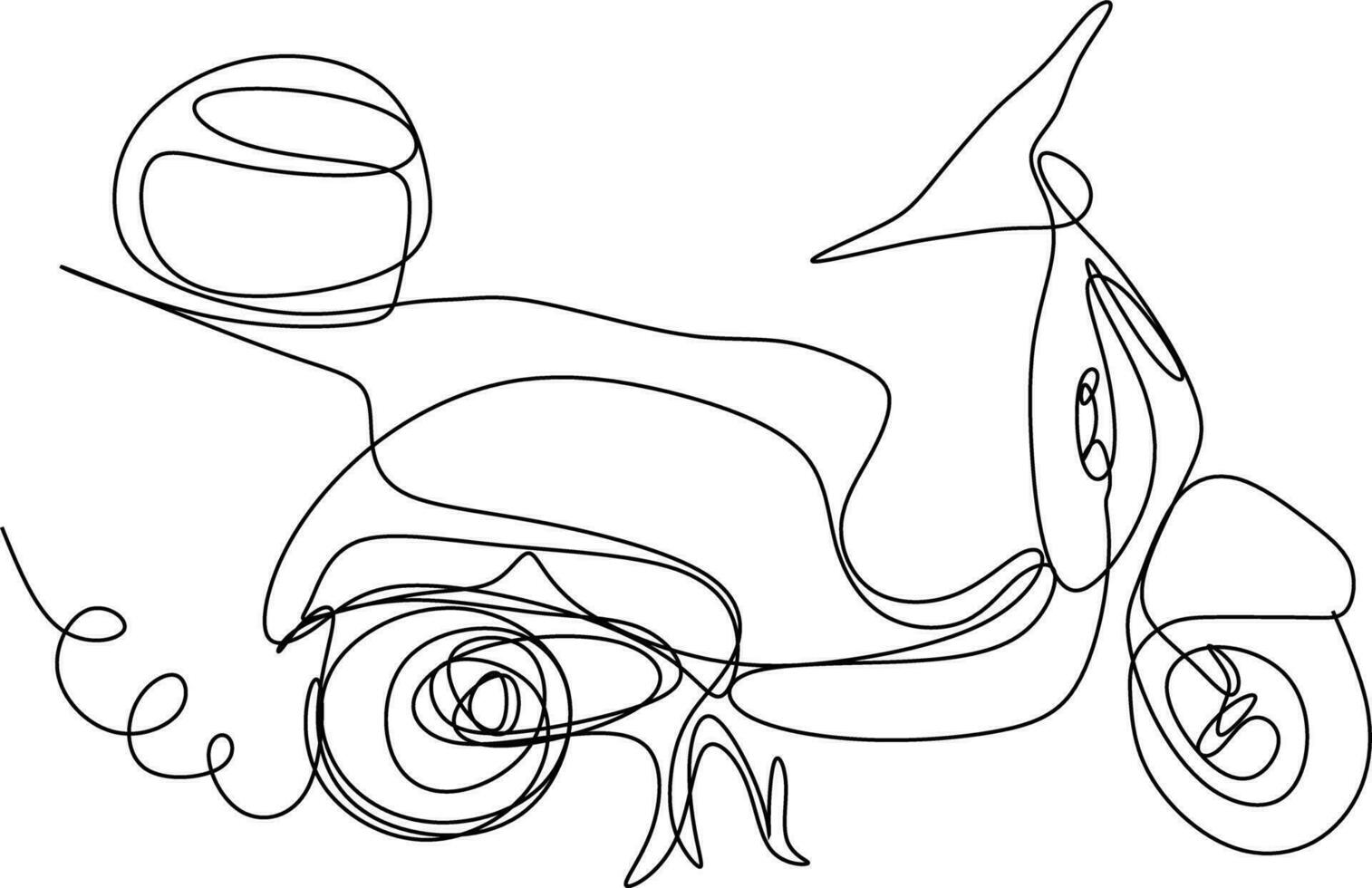 One line art. continuous line art. hand drawn sketch of a motorcycle vector