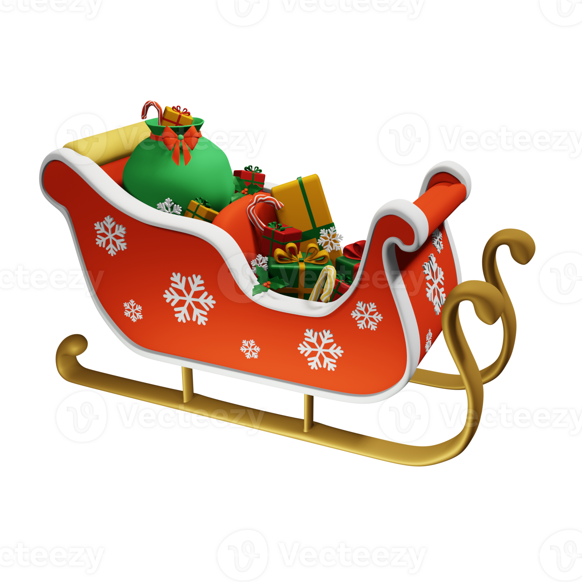 Christmas sleigh with gifts 3D 35640438 PNG