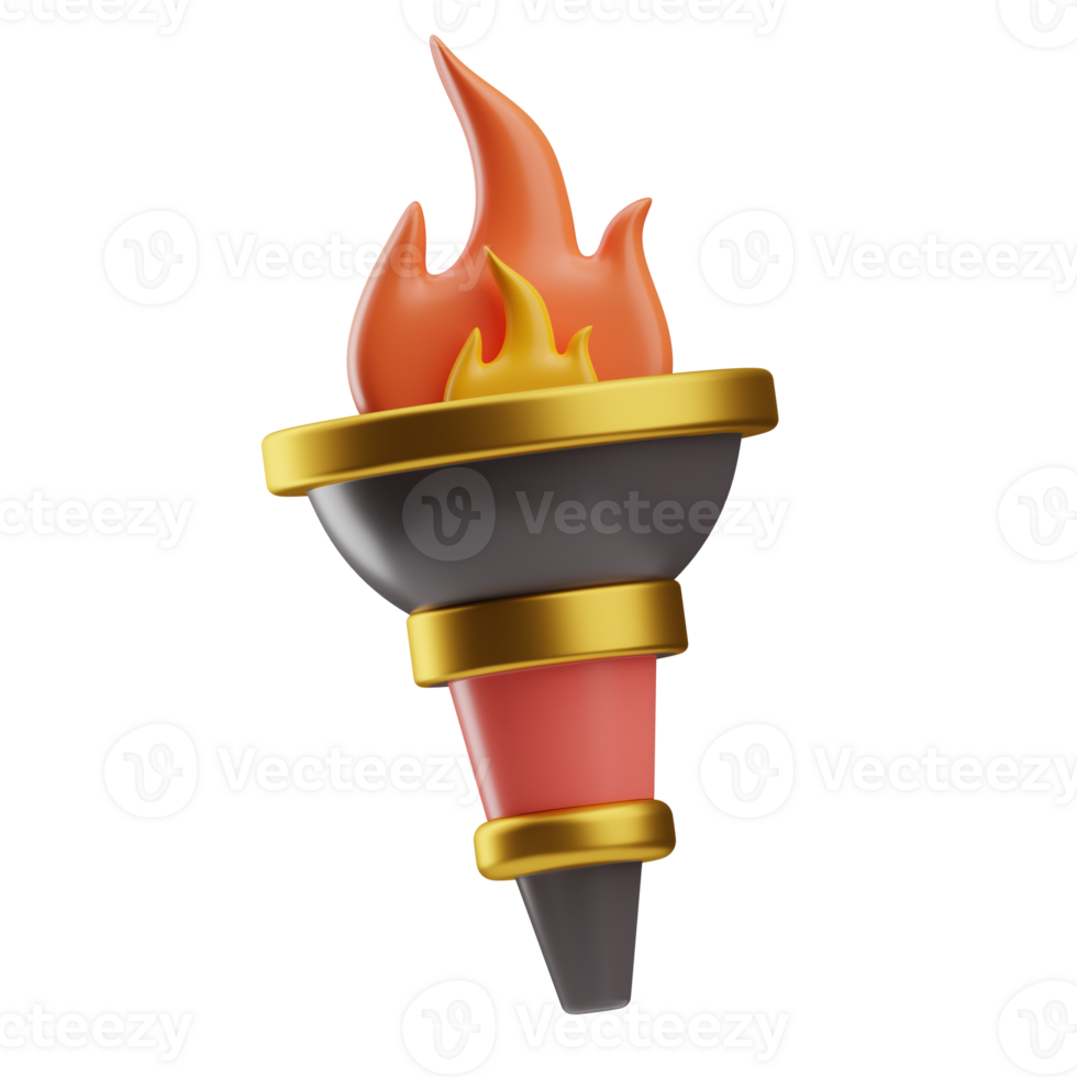 Reward And Badges Object Torch 3D Illustration png