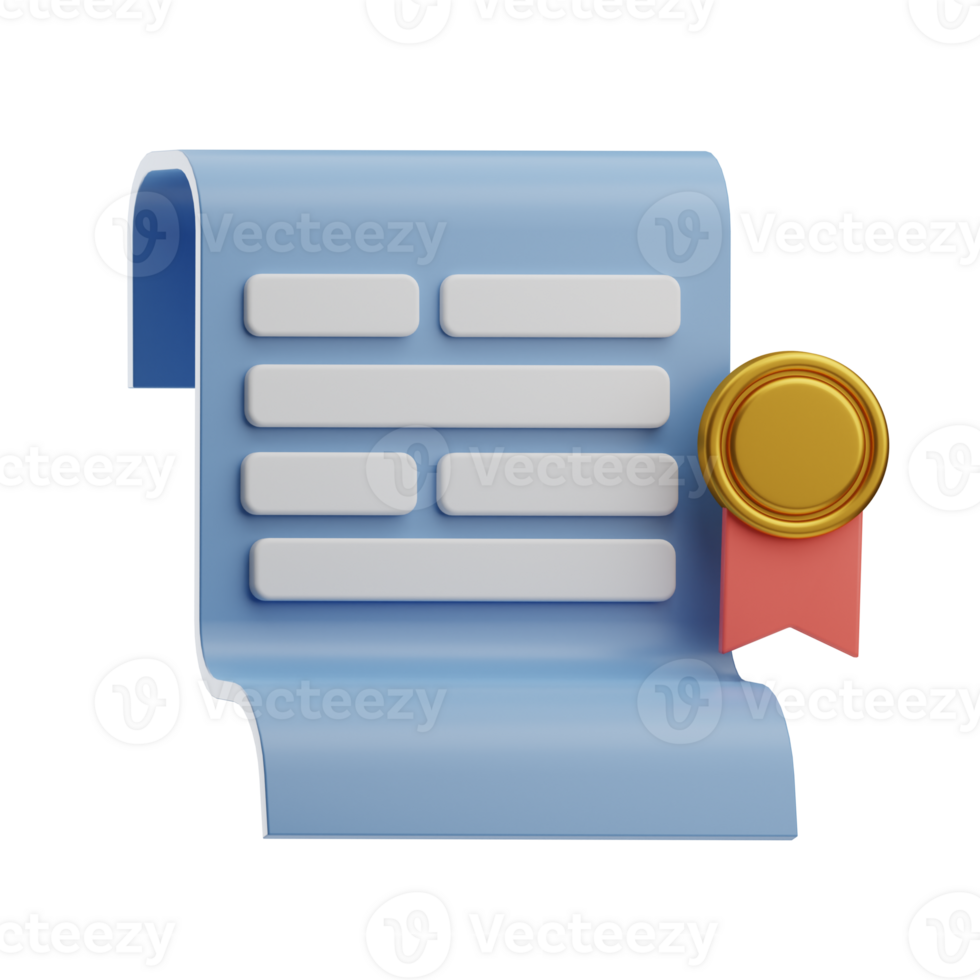 pris och märken objekt diplom 3d illustration png