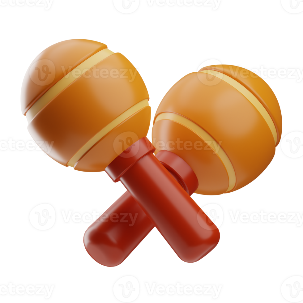 Allgemeines Kunst Objekt Maracas 3d Illustration png