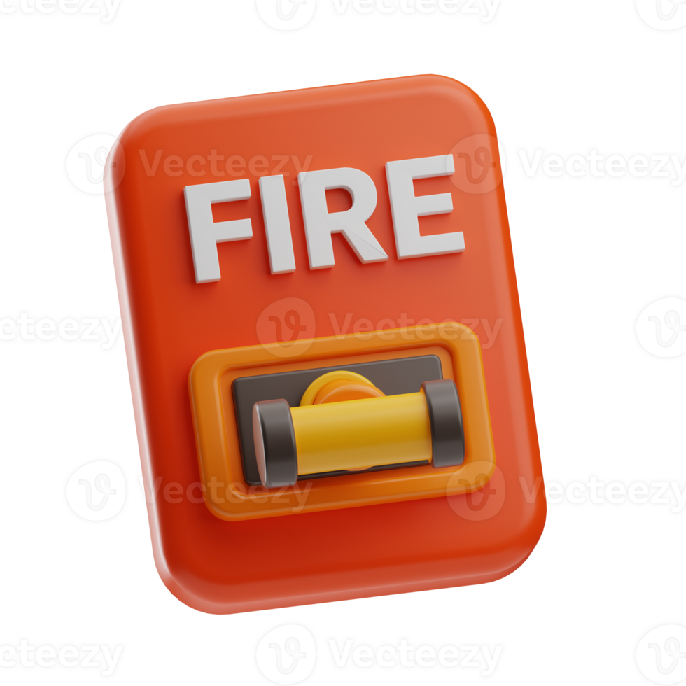 brandweerman voorwerp brand alarm 3d illustratie png