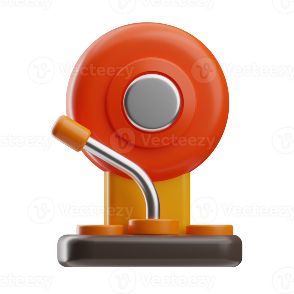 Firefighter Object Bell 3D Illustration png