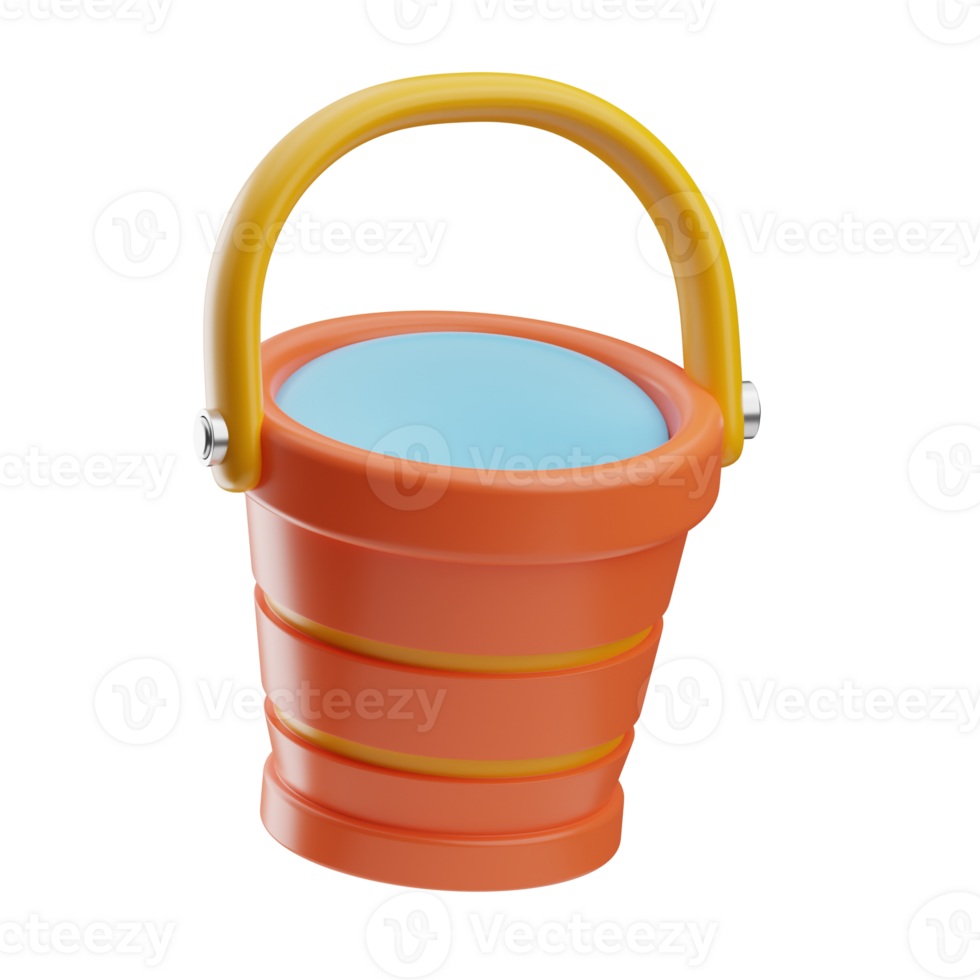 Firefighter Object Water Bucket 3D Illustration png