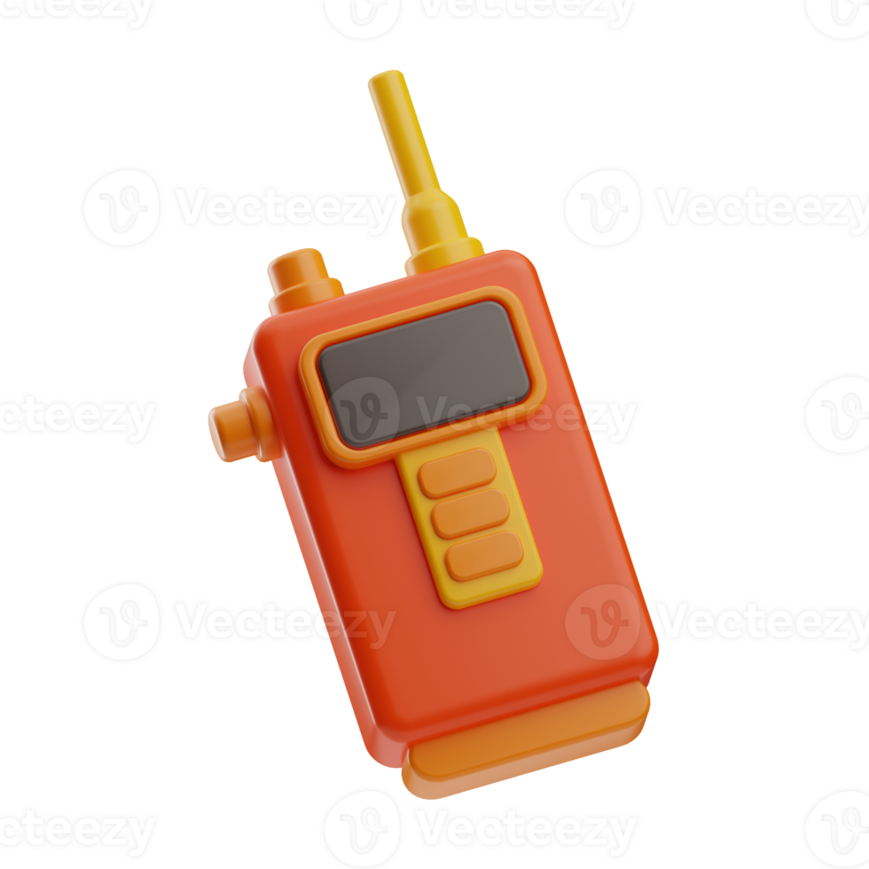 sapeur pompier objet walkie talkie 3d illustration png