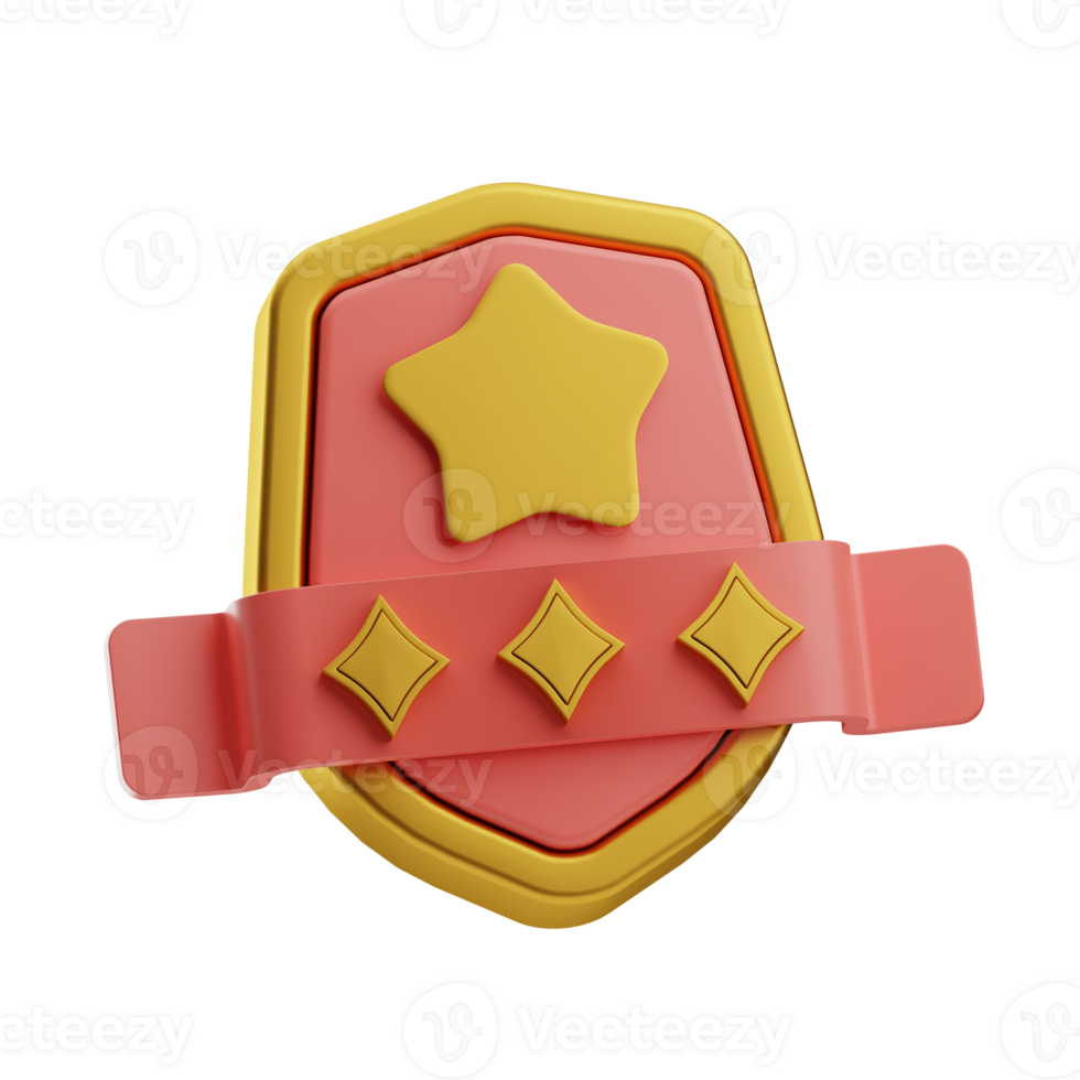 Reward And Badges Object Shield Badge 3D Illustration png