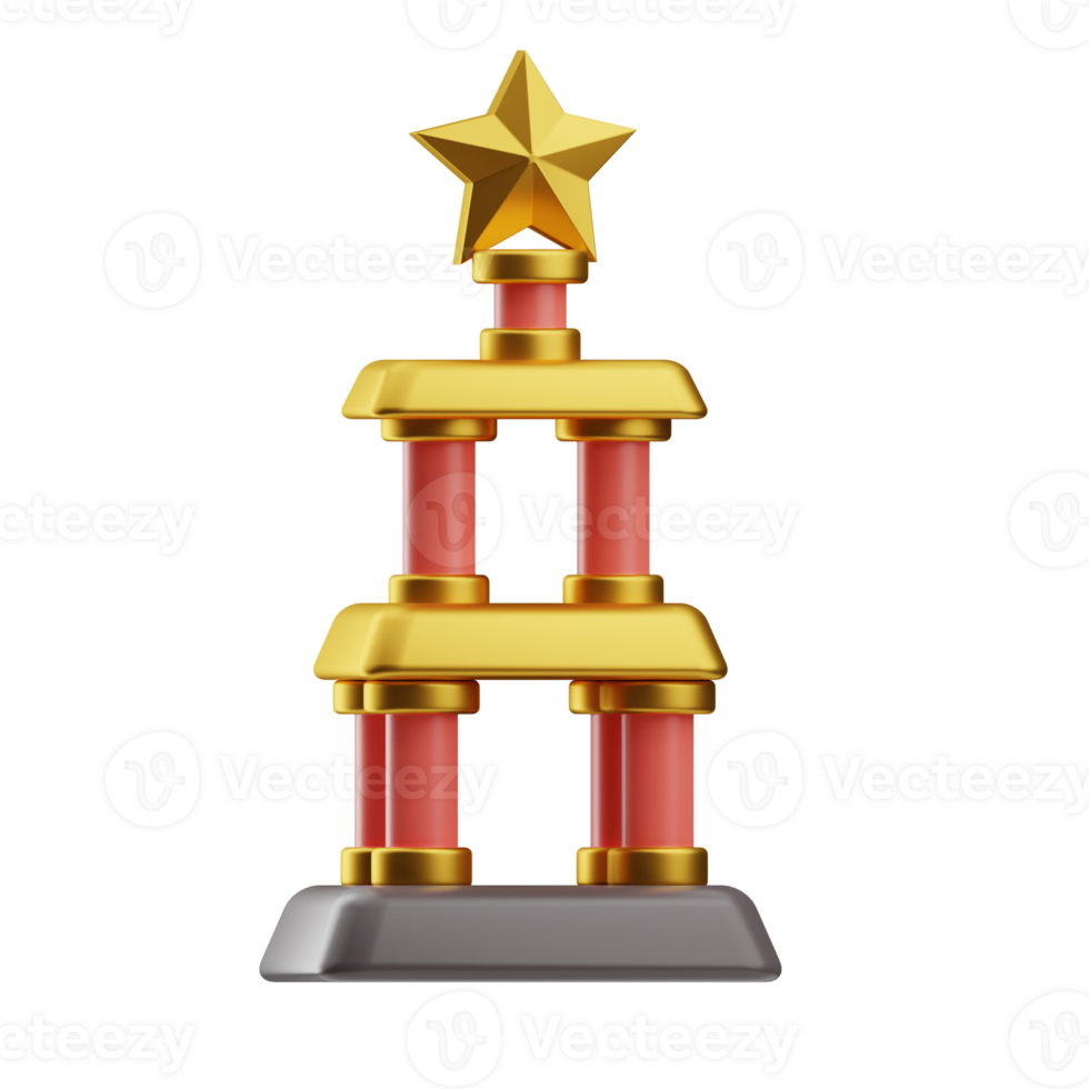 Reward And Badges Object Trophy Champion 3D Illustration png