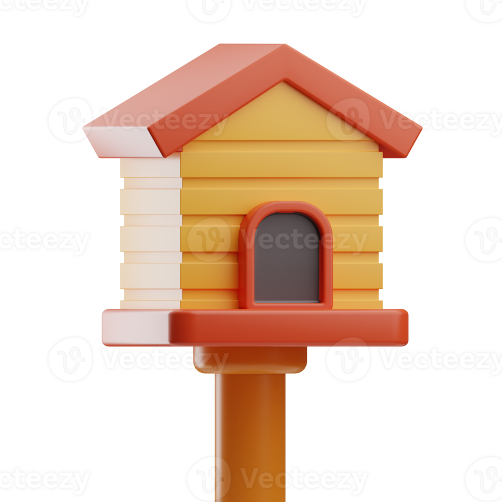 Season Time Object Bird House 3D Illustration png