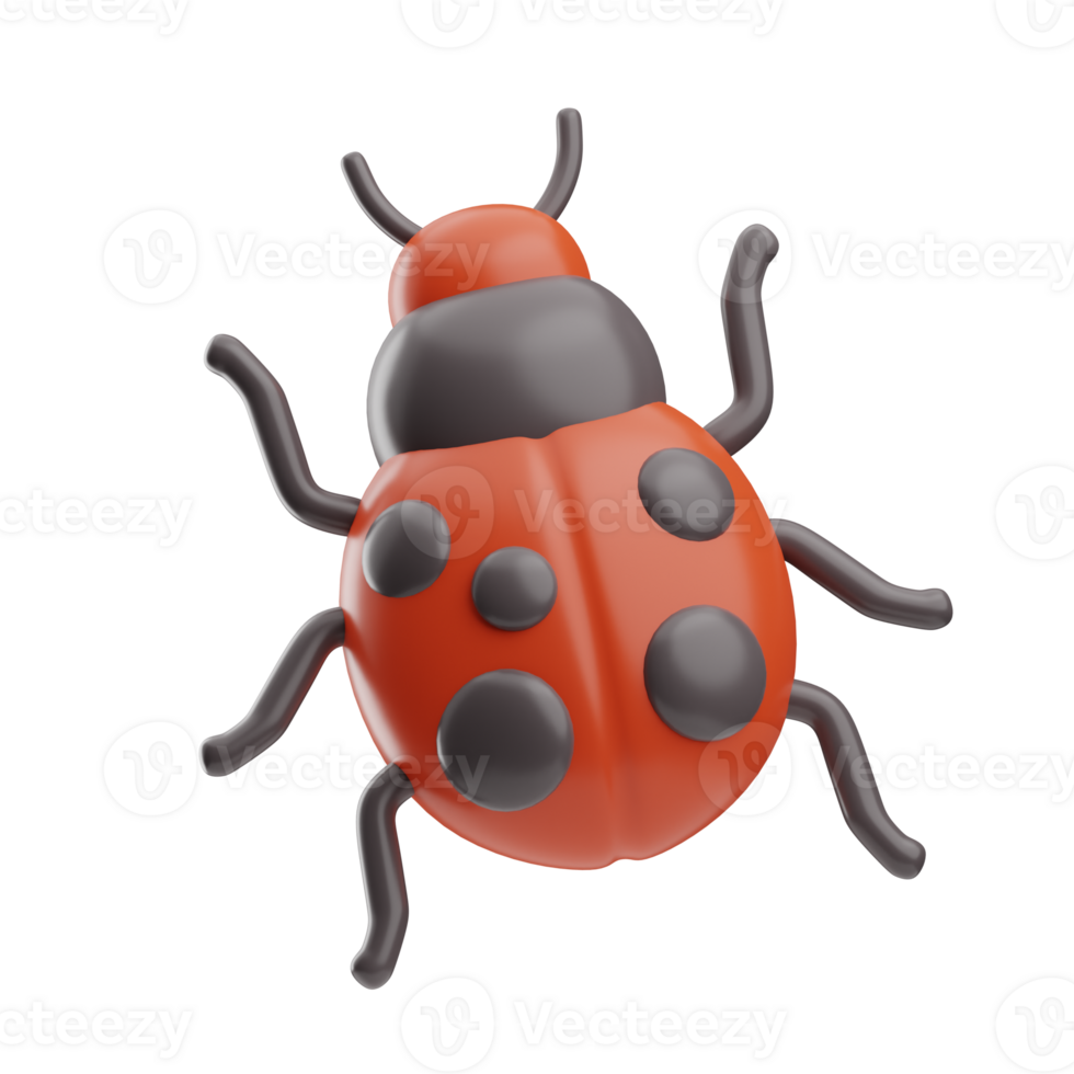 Season Time Object Ladybug 3D Illustration png