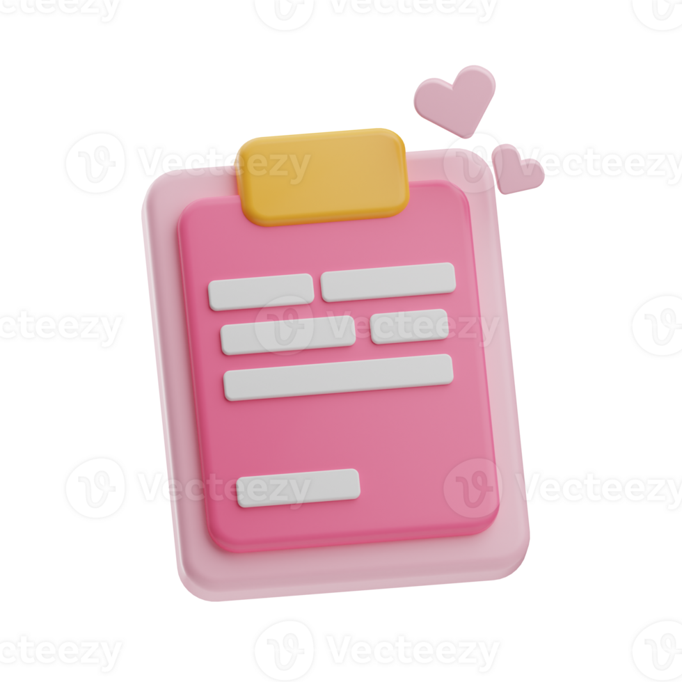 Wedding Object Wedding Planning 3D Illustration png