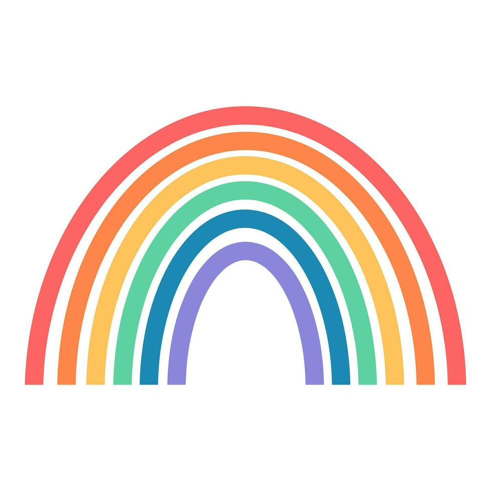 Colorful rainbow. Cute symbol of lgbt. Vector illustration isolated on white background.