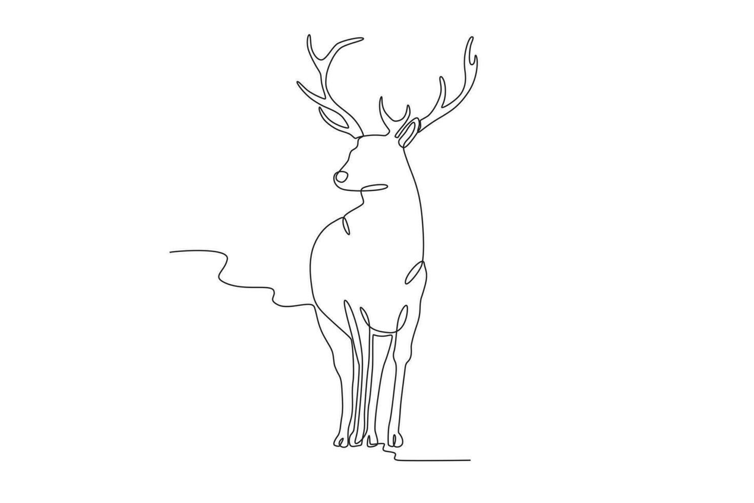 A deer stood looking sideways vector