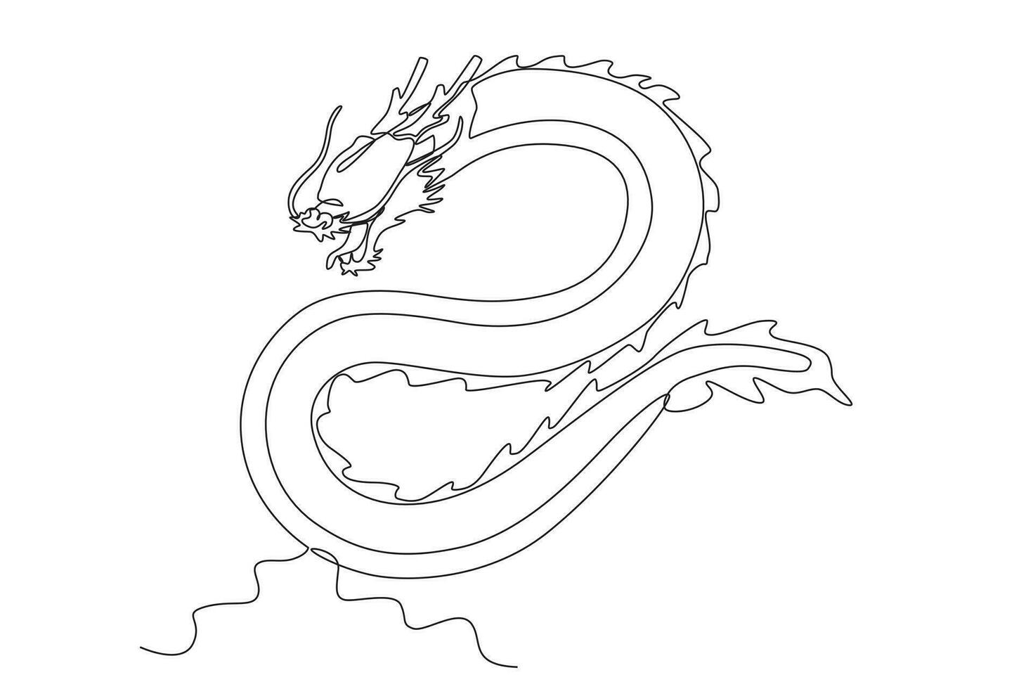 A Chinese mythical dragon vector