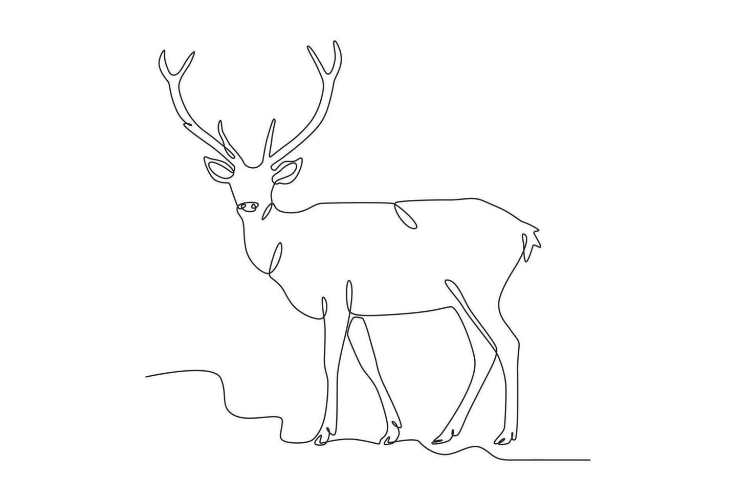 A deer turned to the side vector