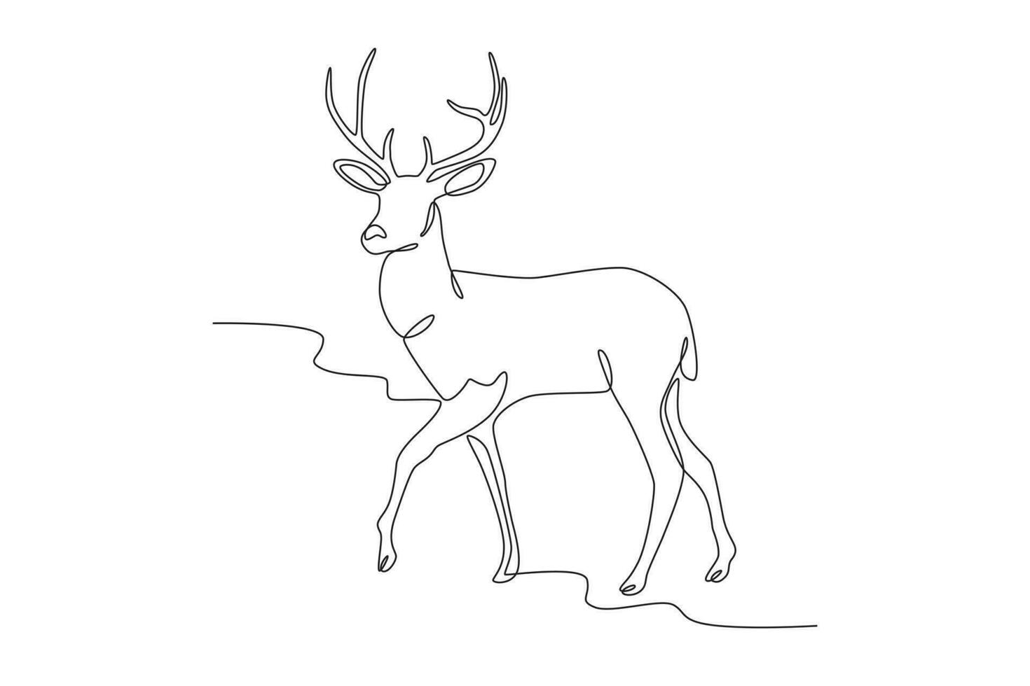 Side view of a walking deer vector