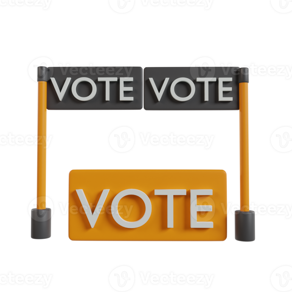 elezione democrazia 3d icona rendere clipart png