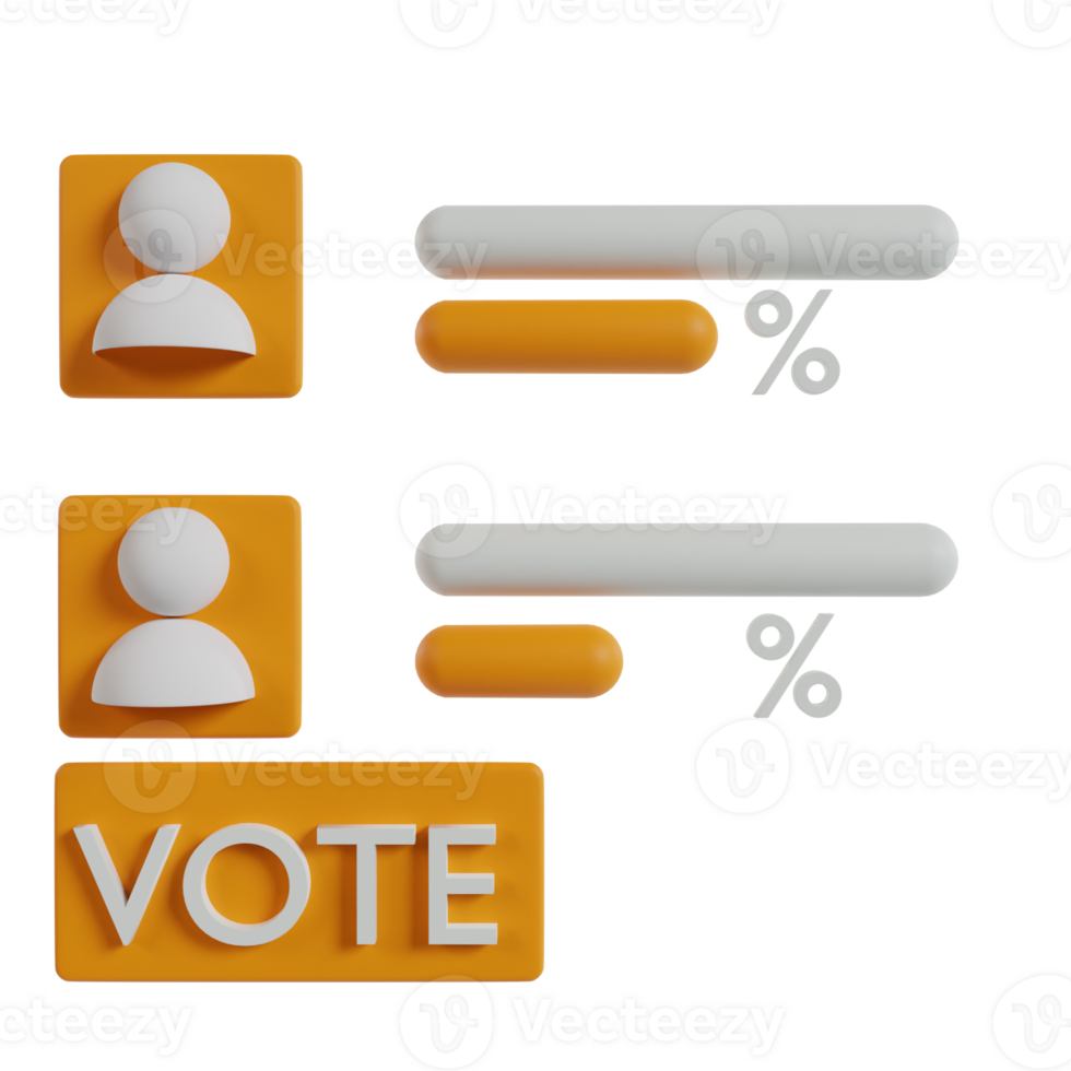 elezione democrazia 3d icona rendere clipart png