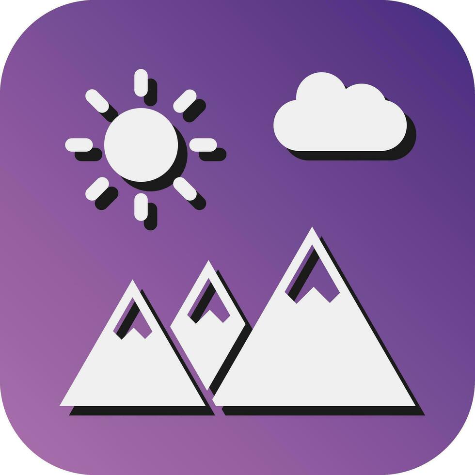 Mountains Vector Glyph Gradient Background Icon For Personal And Commercial Use.