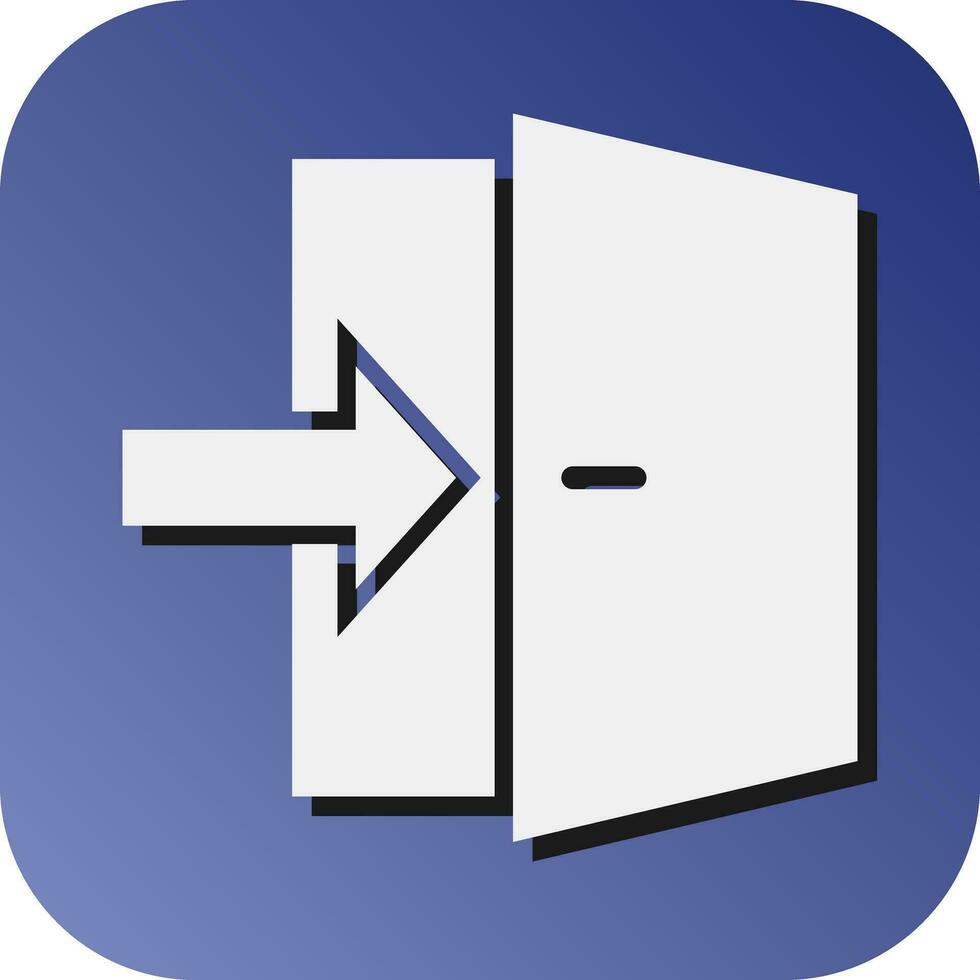 Exit Door Vector Glyph Gradient Background Icon For Personal And Commercial Use.