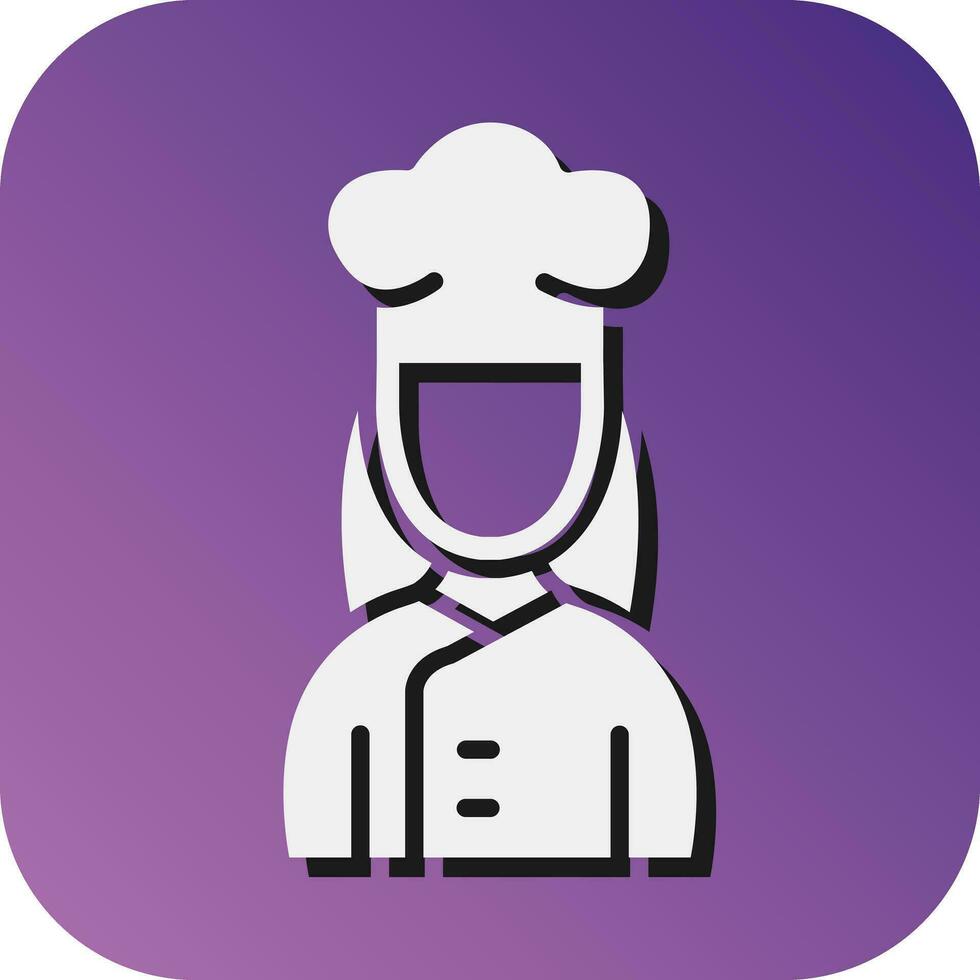 Lady Chef Vector Glyph Gradient Background Icon For Personal And Commercial Use.