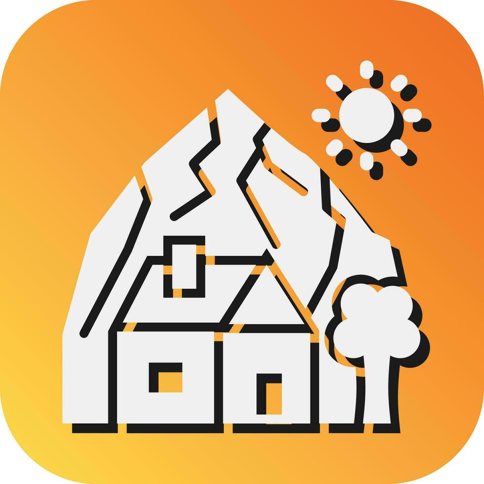 Mountain House Vector Glyph Gradient Background Icon For Personal And Commercial Use.