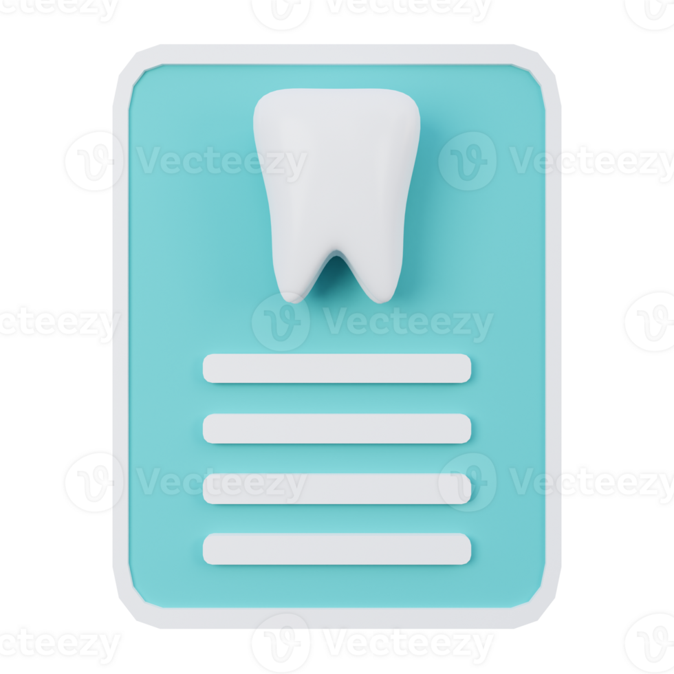 Dental Report 3D Icon Illustration png
