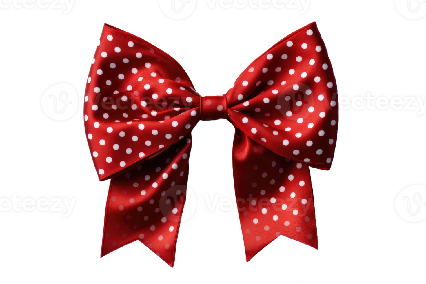 AI generated red ribbons tied in a bow professional photography png