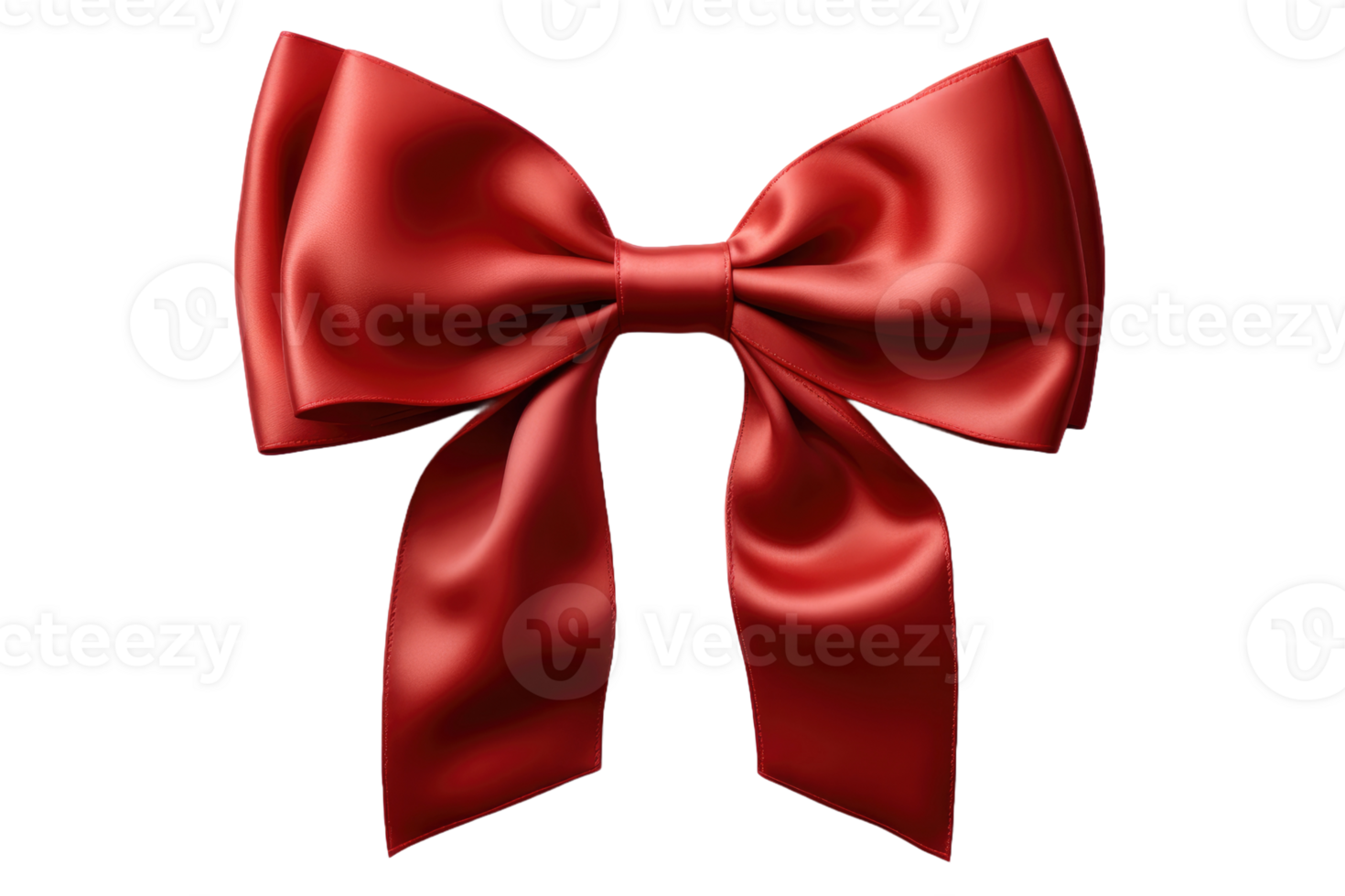 AI generated red ribbons tied in a bow professional photography png
