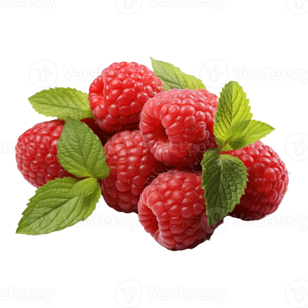 AI generated stock photo of raspberry isolated png