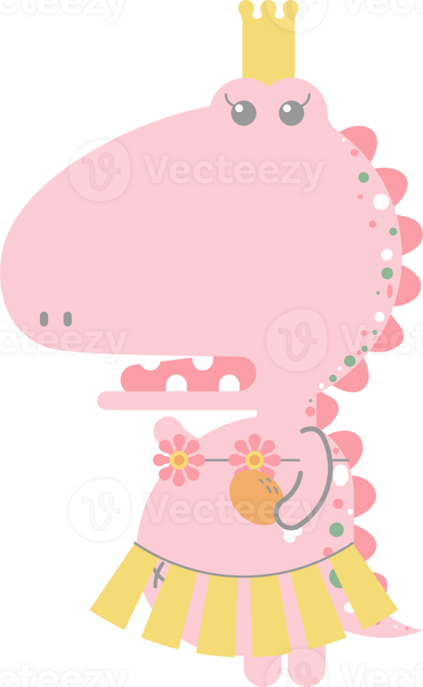 happy valentine's day with dinosaur, love concept, flat png transparent element character design