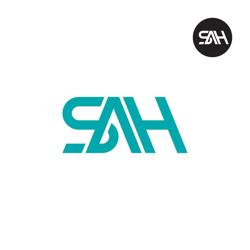 Letter SAH Monogram Logo Design vector