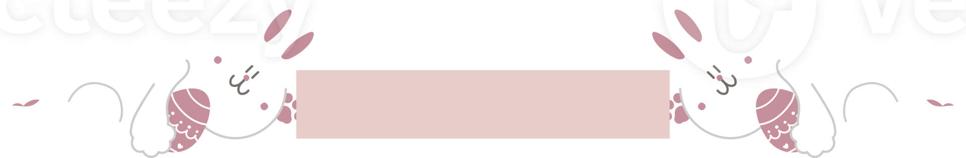 happy easter with bunny rabbit and easter egg with blank sign banner text box, flat png transparent element character design