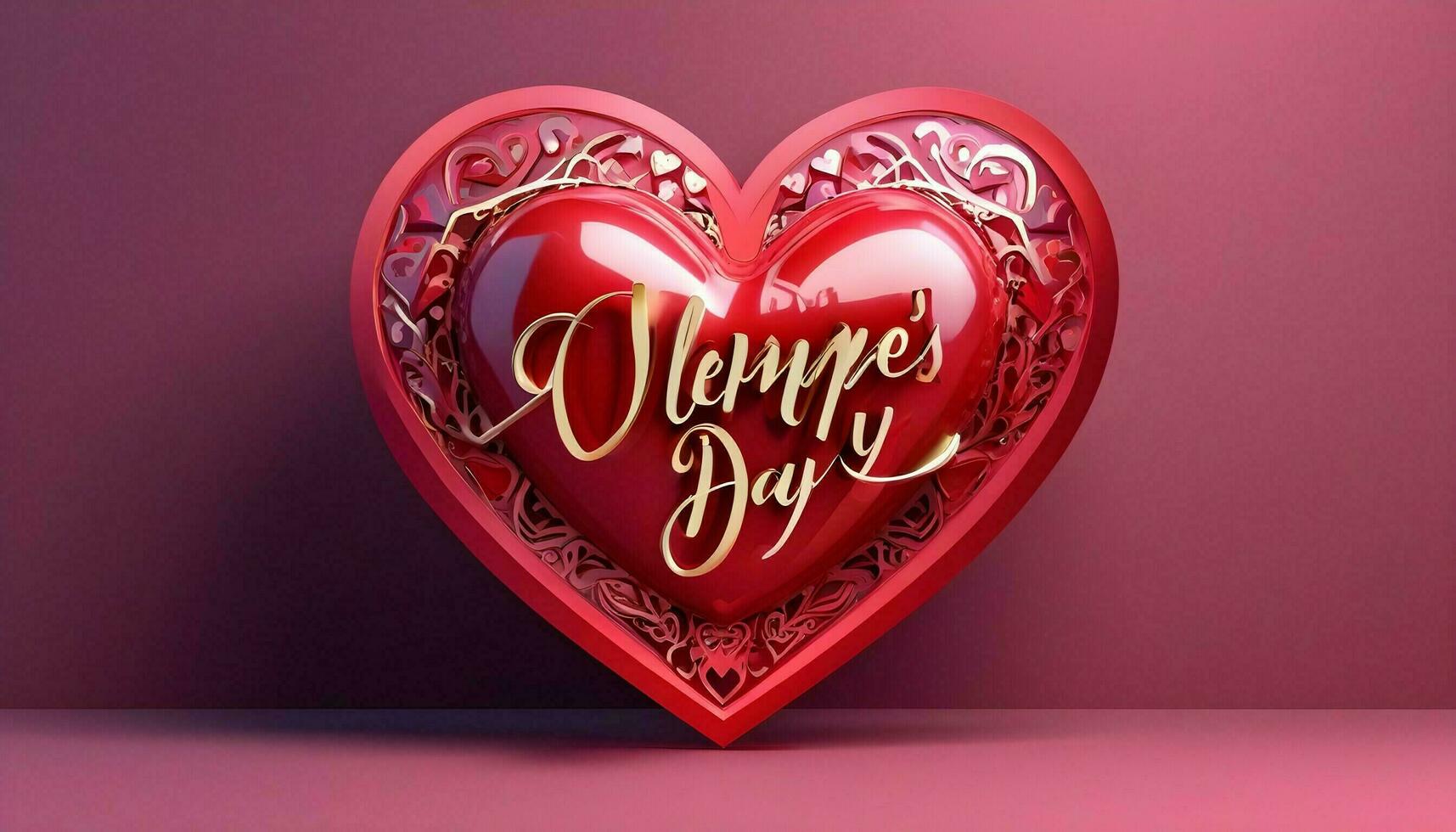 AI generated Valentine's day holiday card with shiny heart and lettering. Special offer. Shop now. Template for a banner, poster, shopping, discount, invitation. Vector illustration for your design photo