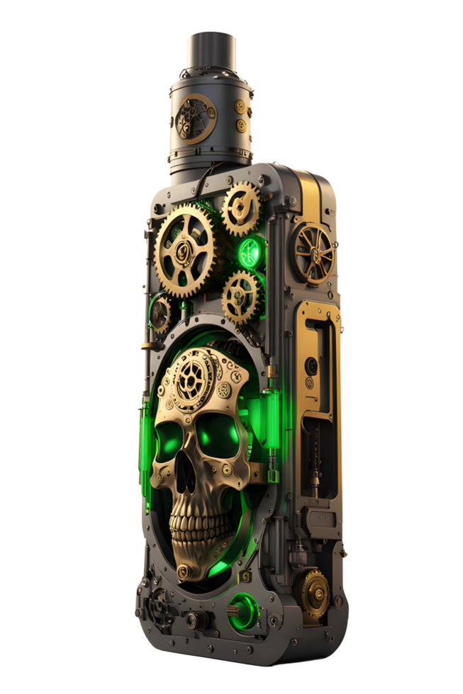 AI generated Pave Skull Steampunk Style PNG Transparent Background