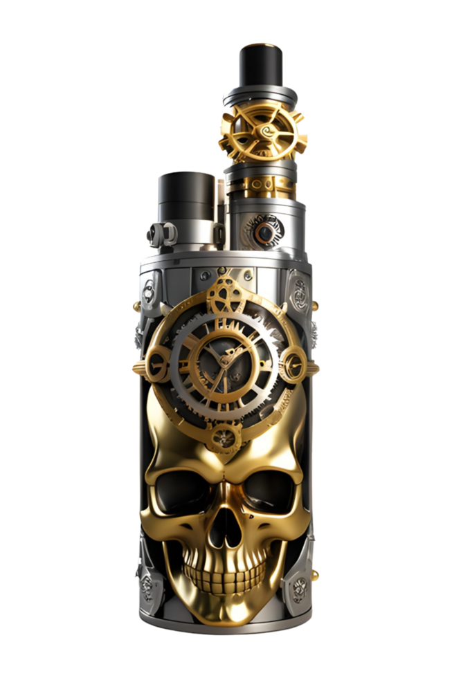 AI generated Pave Skull Steampunk Style PNG Transparent Background