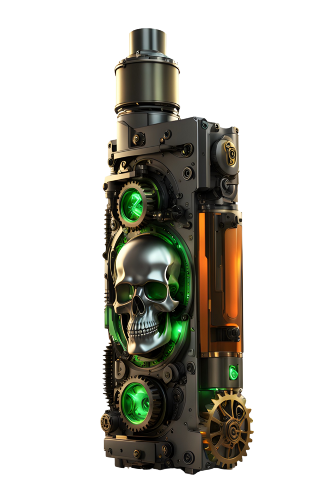 AI generated Pave Skull Steampunk Style PNG Transparent Background