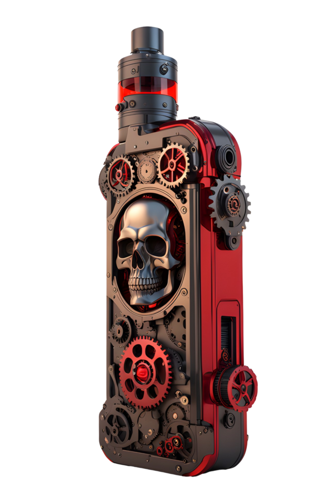 AI generated Pave Skull Steampunk Style PNG Transparent Background
