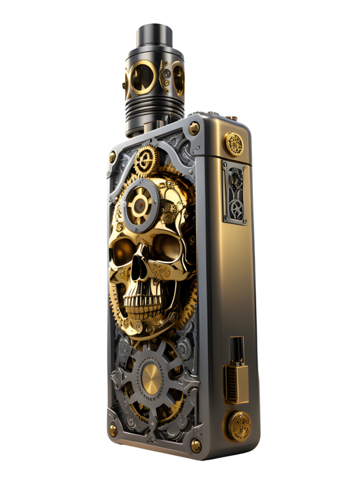 AI generated Pave Skull Steampunk Style PNG Transparent Background