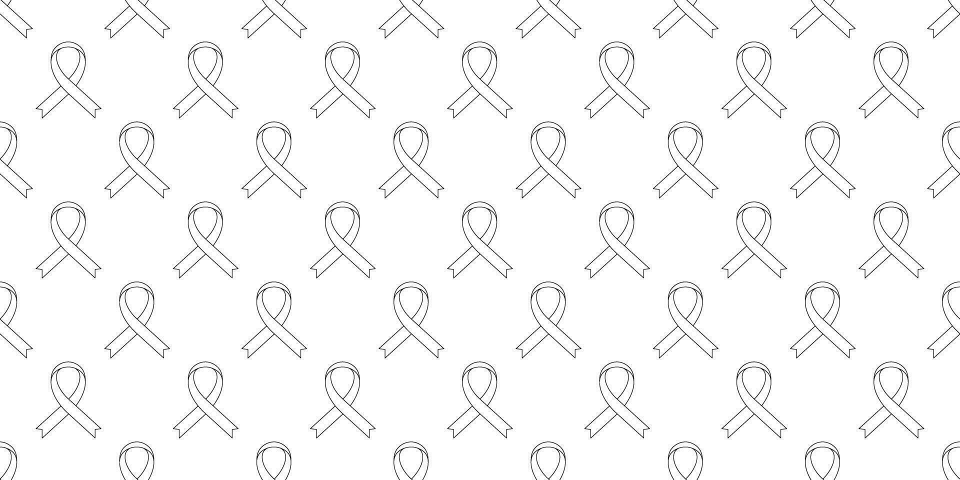 outline awareness ribbon seamless pattern vector