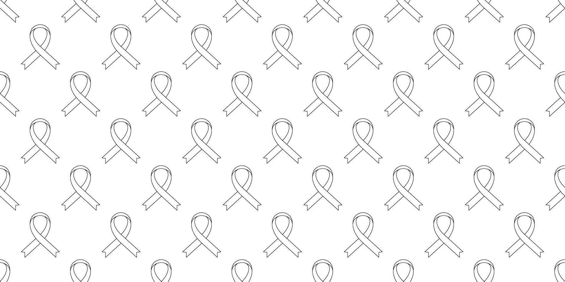 outline awareness ribbon seamless pattern vector