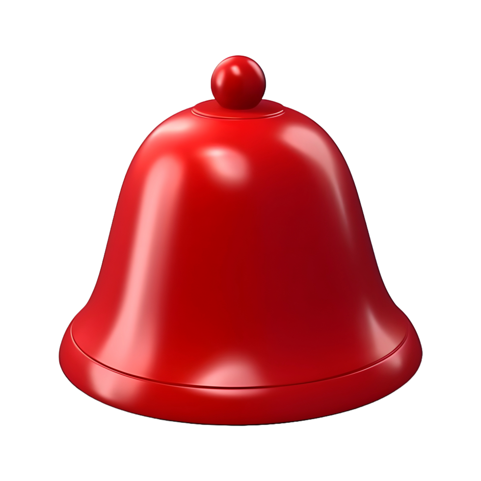 AI generated 3D Rendering of a Red Bell on Transparent Background - Ai Generated png