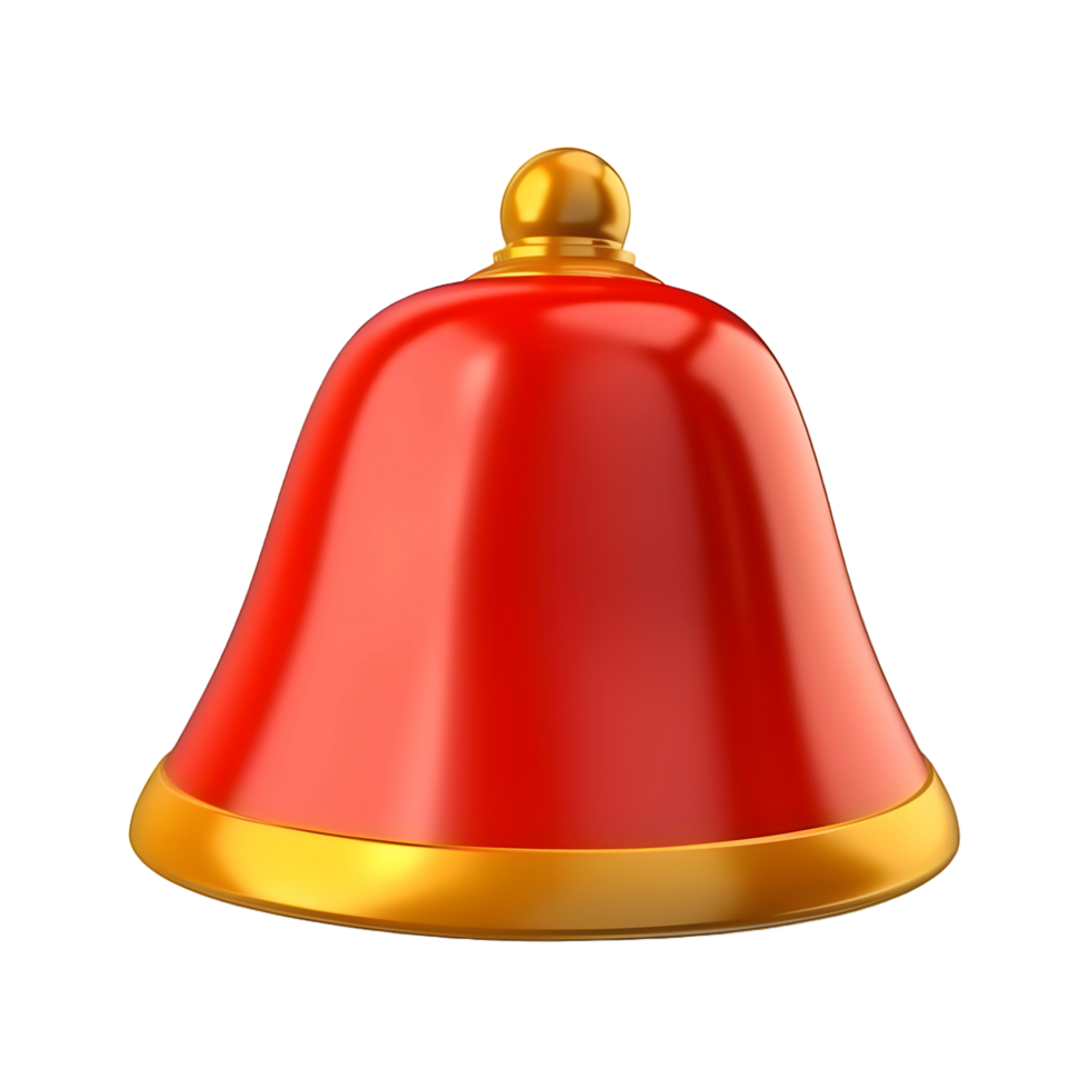 AI generated 3D Rendering of a Red Bell on Transparent Background - Ai Generated png